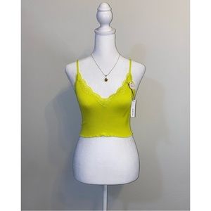 NWT Lime Green Lace Cami Crop Top. Size Small.